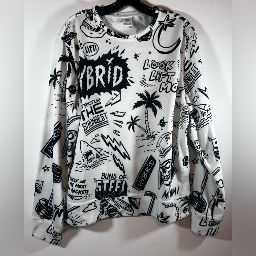 Hybrid Legacy  Crewneck Sweatshirt Men’s Large All Over Print Performance Method